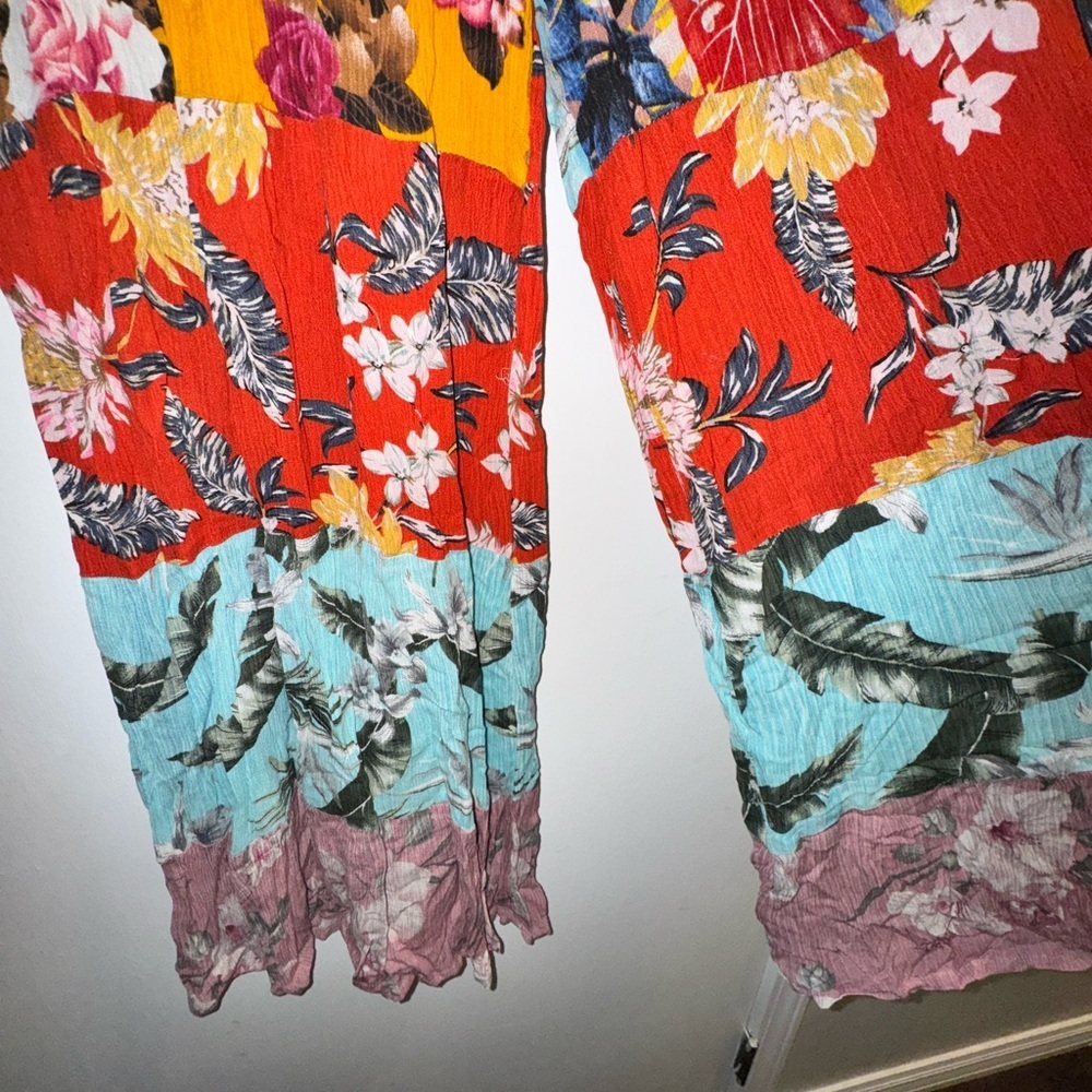 NWOT Sacred Threads Multicolor Floral Patchwork Pants - Picture 4 of 9